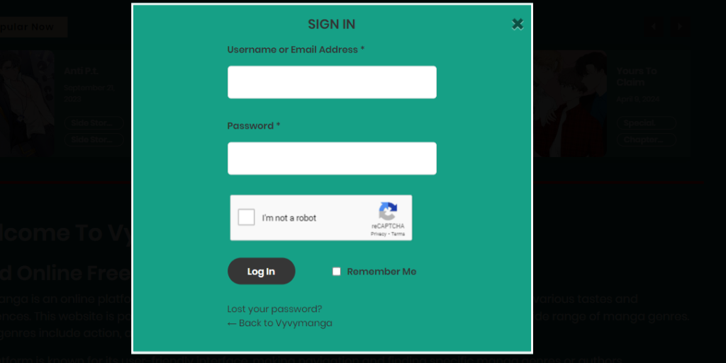 Lets signin on platform VyvyManga.com